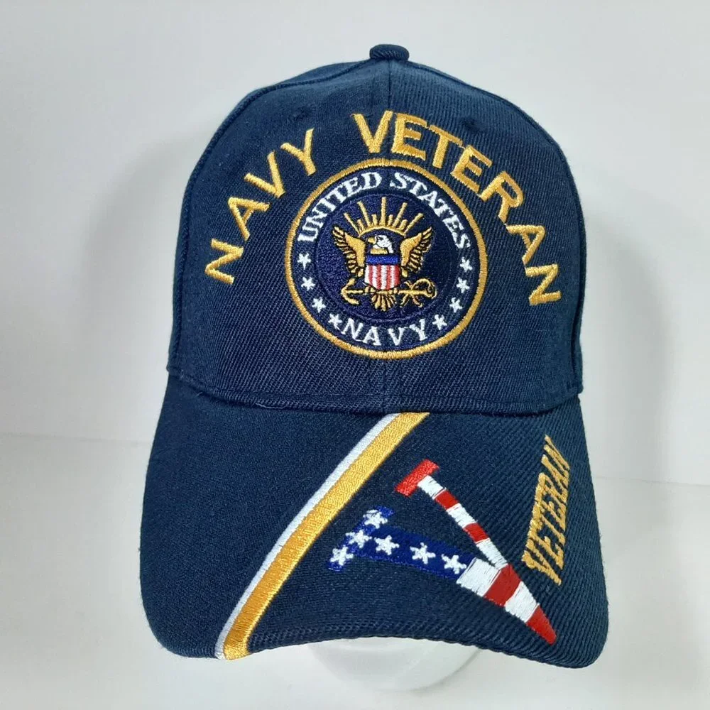 US Navy Veteran Black Ball Cap Baseball Cap One Si